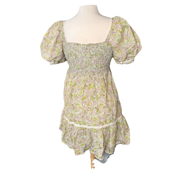 Anthropologie Love the Label Puff Sleeve Baby Doll Floral Dress Cottage Core S - Picture 5 of 10